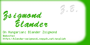 zsigmond blander business card